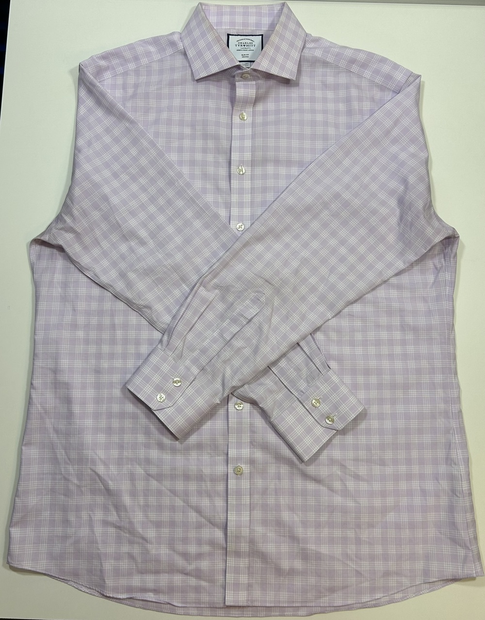 Charles Tyrwhitt Slim Fit Non-Iron Check Dress Shirt 17.5/36in